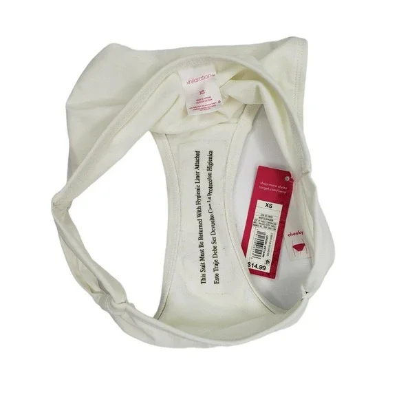 Cheeky Bikini Swim Bottom Juniors 1 Womens 00 White Strappy Sides - Picture 11 of 11